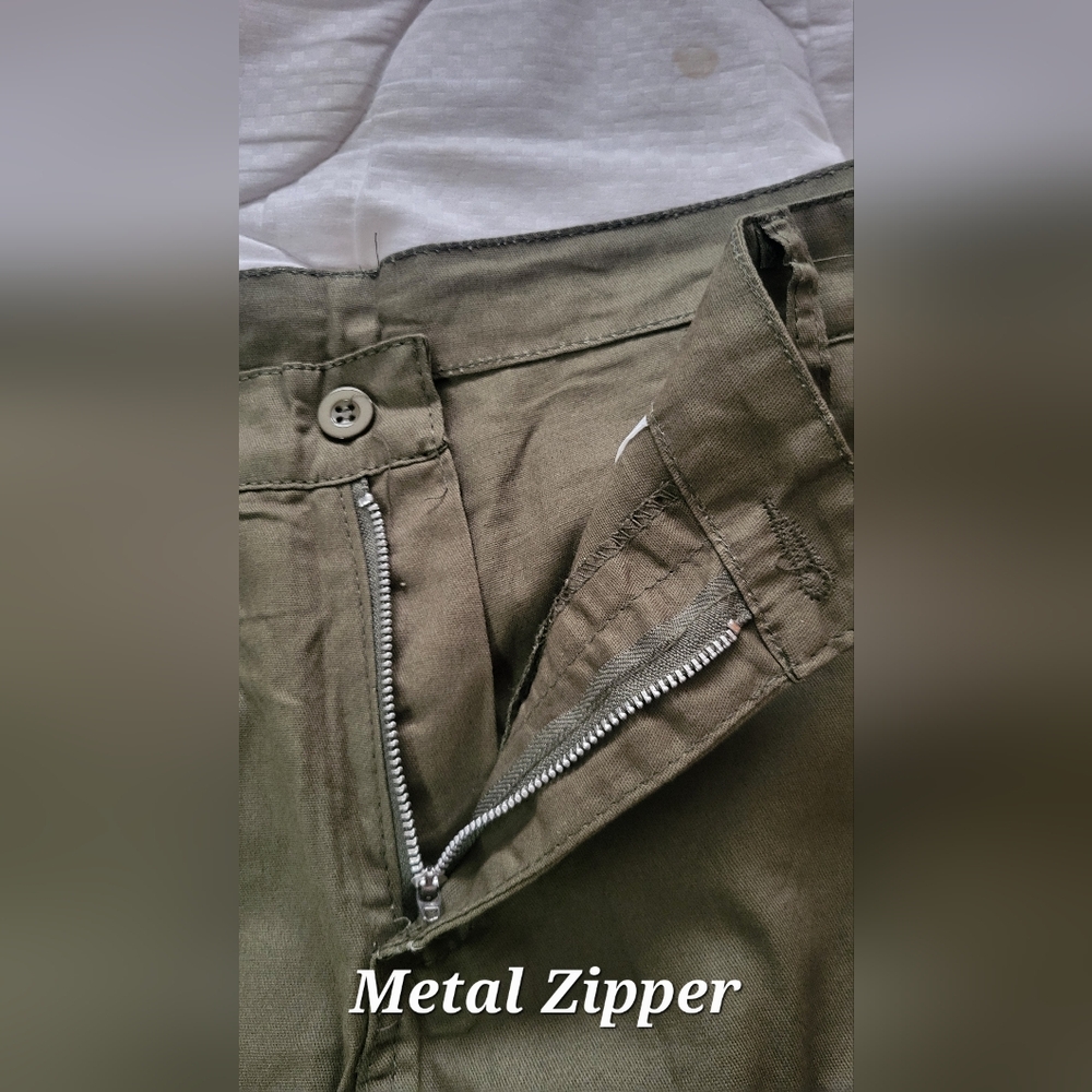 Men's Olive Cargo Shorts  By True Denimize  Made In  Japan - Picture 8 of 9